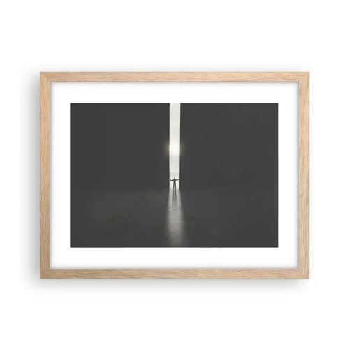 Poster in light oak frame - Step to Bright Future - 40x30 cm