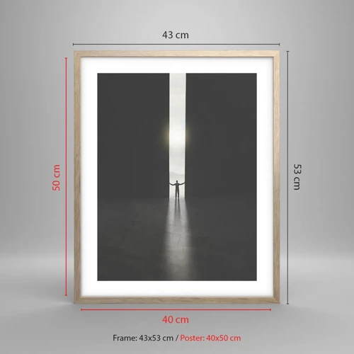 Poster in light oak frame - Step to Bright Future - 40x50 cm