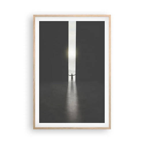 Poster in light oak frame - Step to Bright Future - 61x91 cm