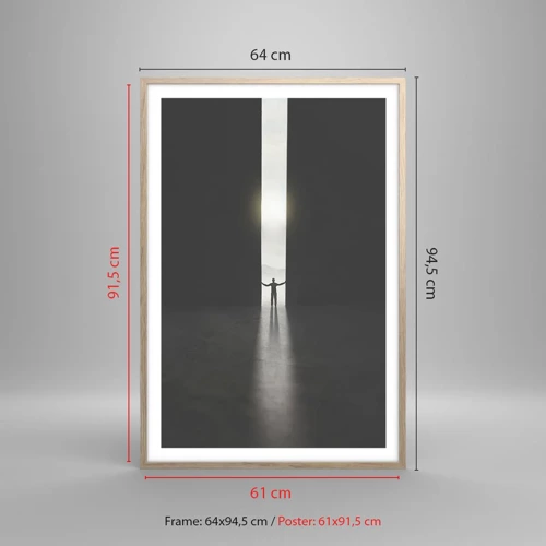 Poster in light oak frame - Step to Bright Future - 61x91 cm