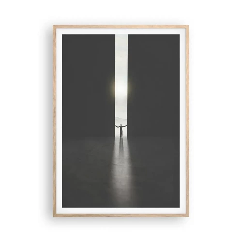 Poster in light oak frame - Step to Bright Future - 70x100 cm