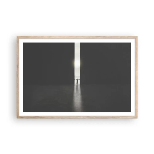 Poster in light oak frame - Step to Bright Future - 91x61 cm