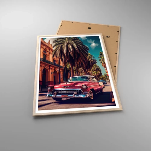 Poster in light oak frame - Still in Havana - 70x100 cm