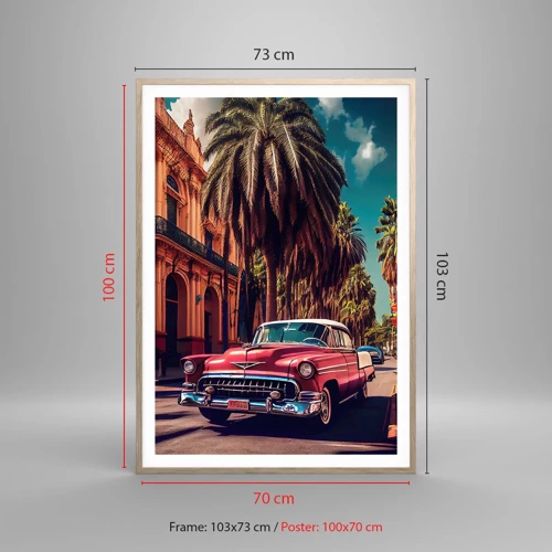 Poster in light oak frame - Still in Havana - 70x100 cm