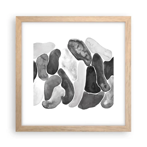 Poster in light oak frame - Stone Abstract - 30x30 cm