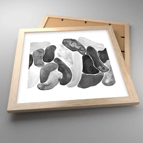 Poster in light oak frame - Stone Abstract - 30x30 cm