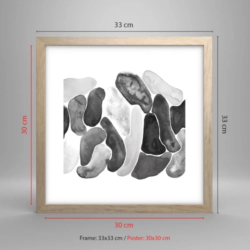 Poster in light oak frame - Stone Abstract - 30x30 cm