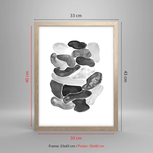 Poster in light oak frame - Stone Abstract - 30x40 cm
