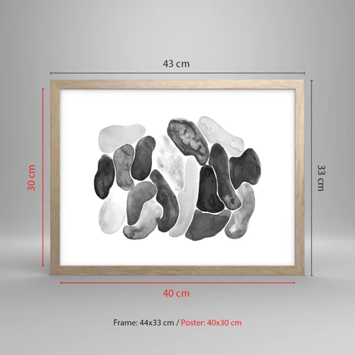 Poster in light oak frame - Stone Abstract - 40x30 cm
