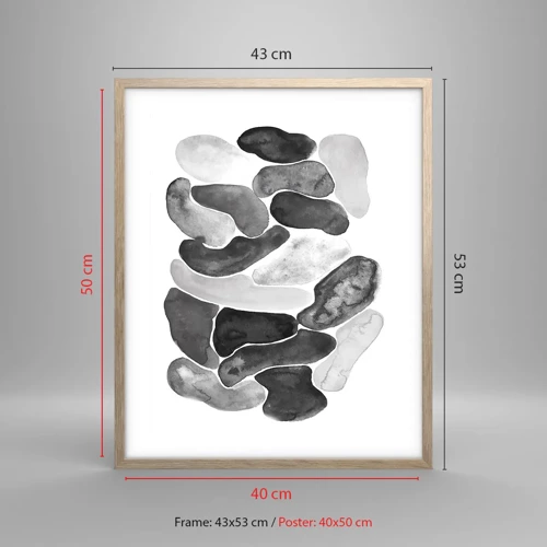 Poster in light oak frame - Stone Abstract - 40x50 cm