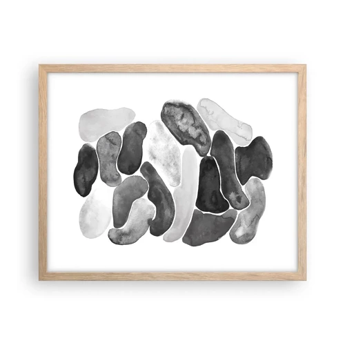 Poster in light oak frame - Stone Abstract - 50x40 cm