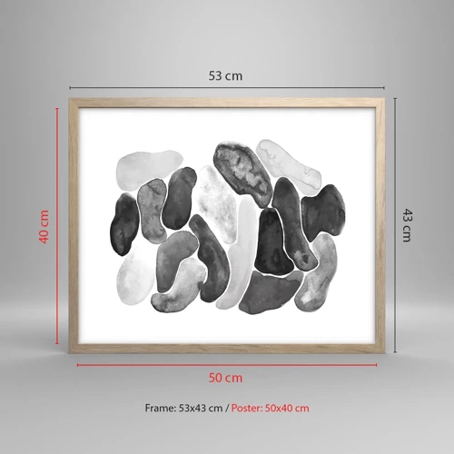 Poster in light oak frame - Stone Abstract - 50x40 cm