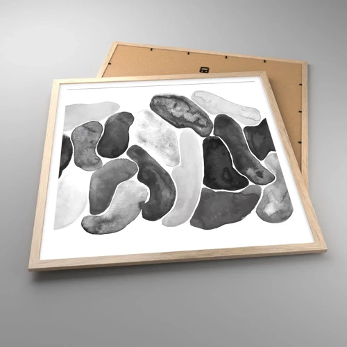 Poster in light oak frame - Stone Abstract - 60x60 cm