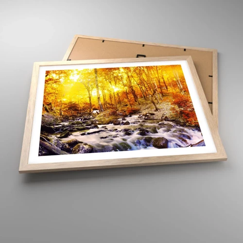 Poster in light oak frame - Stones Set in Gold and Platinum - 50x40 cm