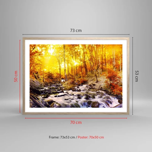 Poster in light oak frame - Stones Set in Gold and Platinum - 70x50 cm