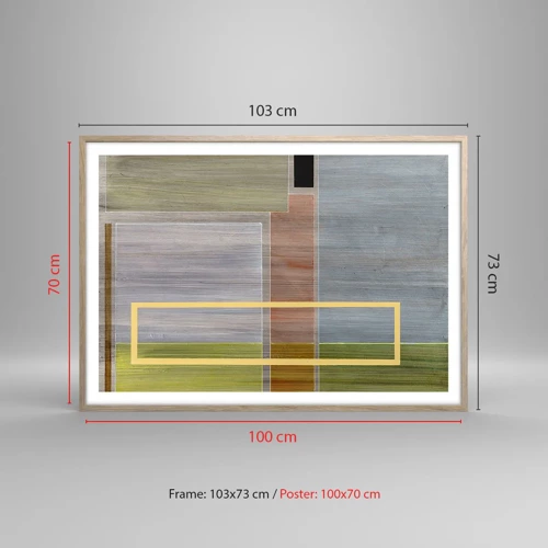 Poster in light oak frame - Straight and Calm - 100x70 cm