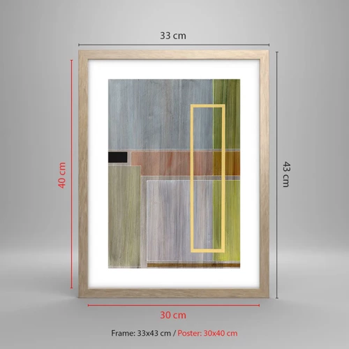 Poster in light oak frame - Straight and Calm - 30x40 cm