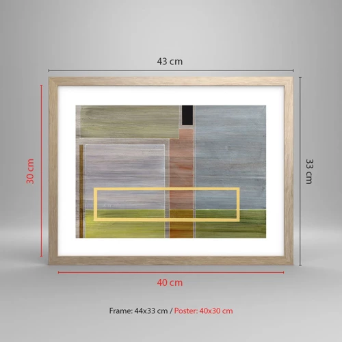 Poster in light oak frame - Straight and Calm - 40x30 cm