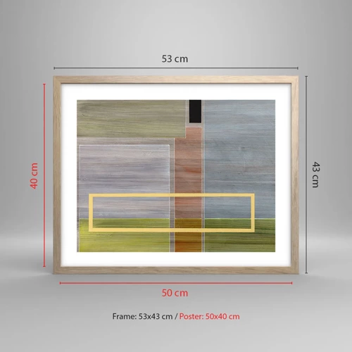 Poster in light oak frame - Straight and Calm - 50x40 cm