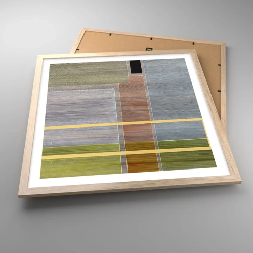 Poster in light oak frame - Straight and Calm - 50x50 cm