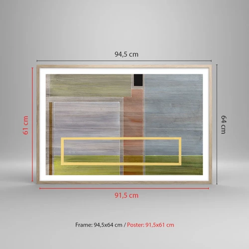 Poster in light oak frame - Straight and Calm - 91x61 cm