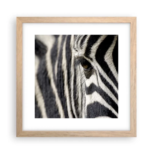 Poster in light oak frame - Striped Portrait - 30x30 cm