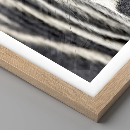 Poster in light oak frame - Striped Portrait - 30x40 cm