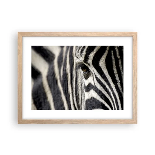 Poster in light oak frame - Striped Portrait - 40x30 cm