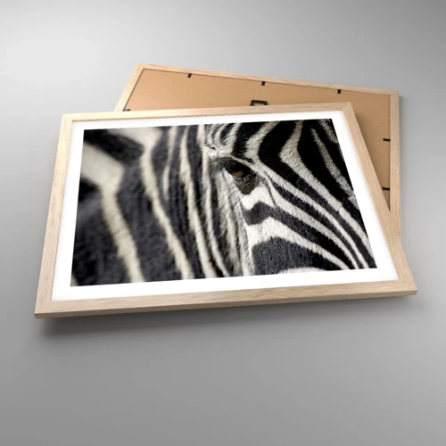 Poster in light oak frame - Striped Portrait - 50x40 cm