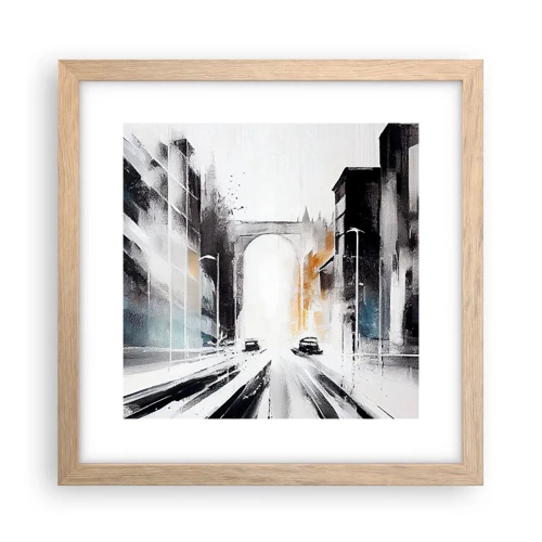 Poster in light oak frame - Study of a City: Architecture and Movement - 30x30 cm