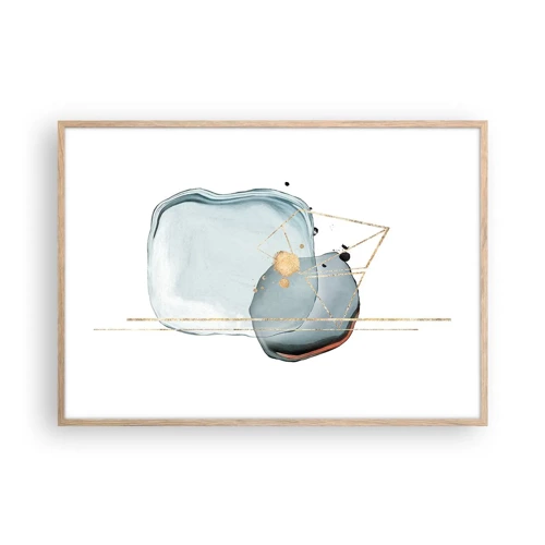 Poster in light oak frame - Study of a Raindrop - 100x70 cm