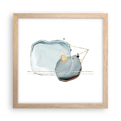 Poster in light oak frame - Study of a Raindrop - 30x30 cm