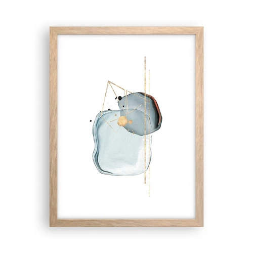 Poster in light oak frame - Study of a Raindrop - 30x40 cm