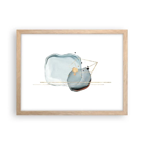 Poster in light oak frame - Study of a Raindrop - 40x30 cm