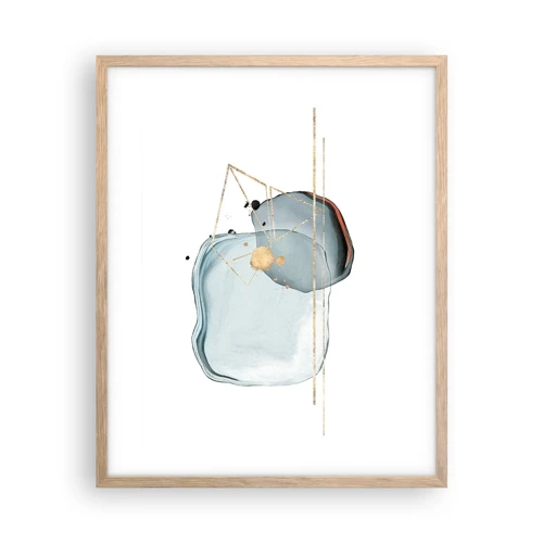 Poster in light oak frame - Study of a Raindrop - 40x50 cm