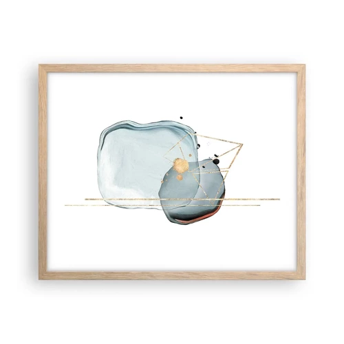 Poster in light oak frame - Study of a Raindrop - 50x40 cm