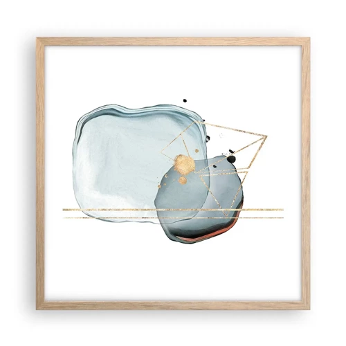 Poster in light oak frame - Study of a Raindrop - 50x50 cm