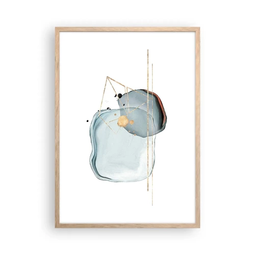 Poster in light oak frame - Study of a Raindrop - 50x70 cm