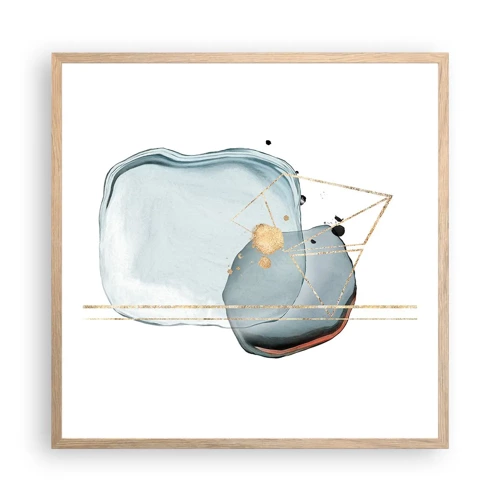 Poster in light oak frame - Study of a Raindrop - 60x60 cm