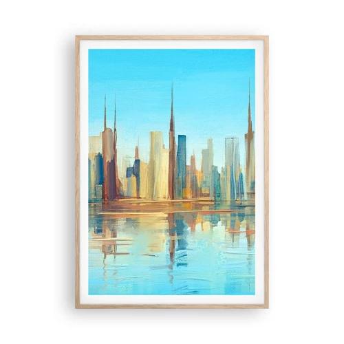 Poster in light oak frame - Sunny Metropolis - 70x100 cm