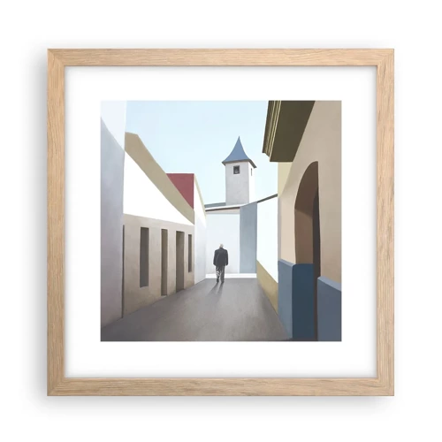 Poster in light oak frame - Sunny Walk - 30x30 cm