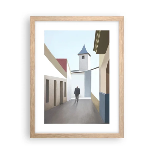 Poster in light oak frame - Sunny Walk - 30x40 cm