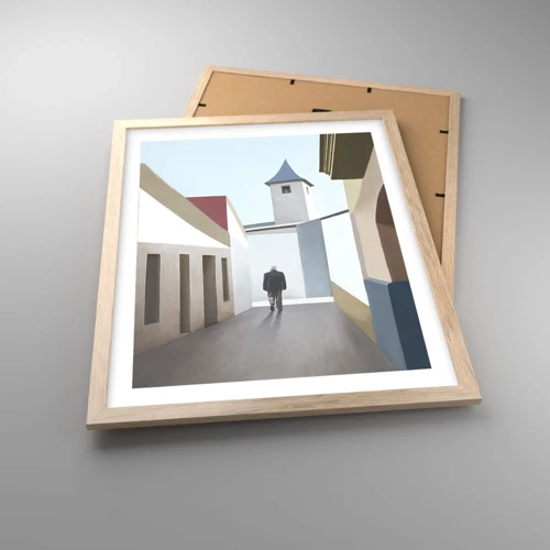 Poster in light oak frame - Sunny Walk - 40x50 cm
