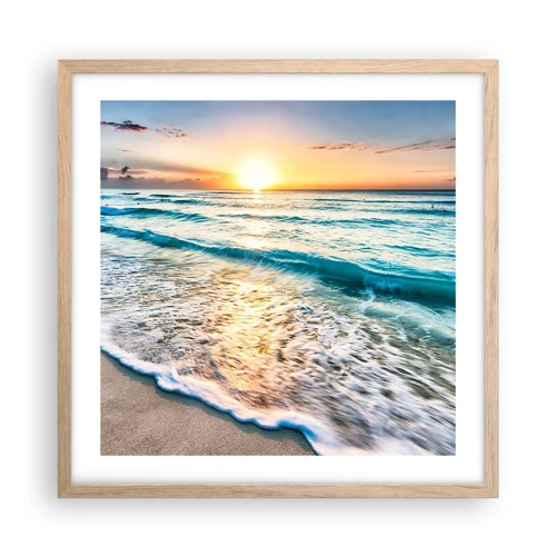 Poster in light oak frame - Sunset View - 50x50 cm