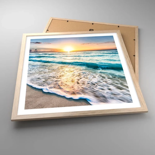 Poster in light oak frame - Sunset View - 50x50 cm