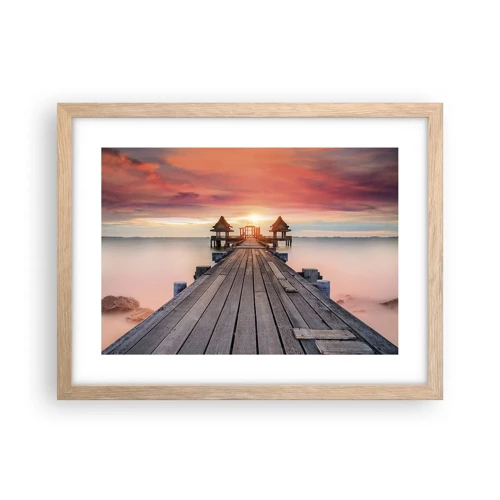 Poster in light oak frame - Sunset on the East - 40x30 cm