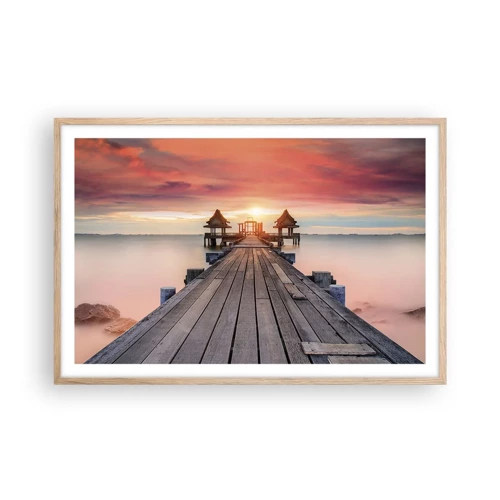 Poster in light oak frame - Sunset on the East - 91x61 cm