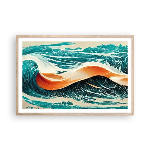 Poster in light oak frame - Surfer's Dream - 91x61 cm