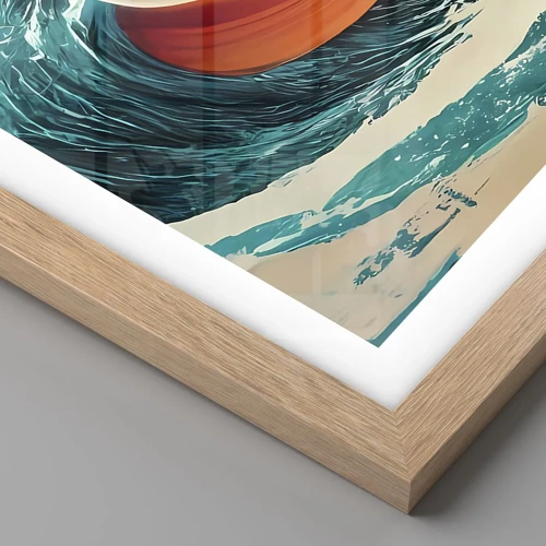 Poster in light oak frame - Surfer's Dream - 91x61 cm