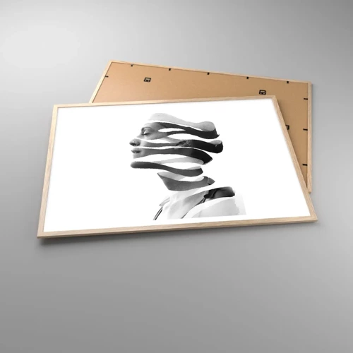 Poster in light oak frame - Surrealistic Portrait - 100x70 cm